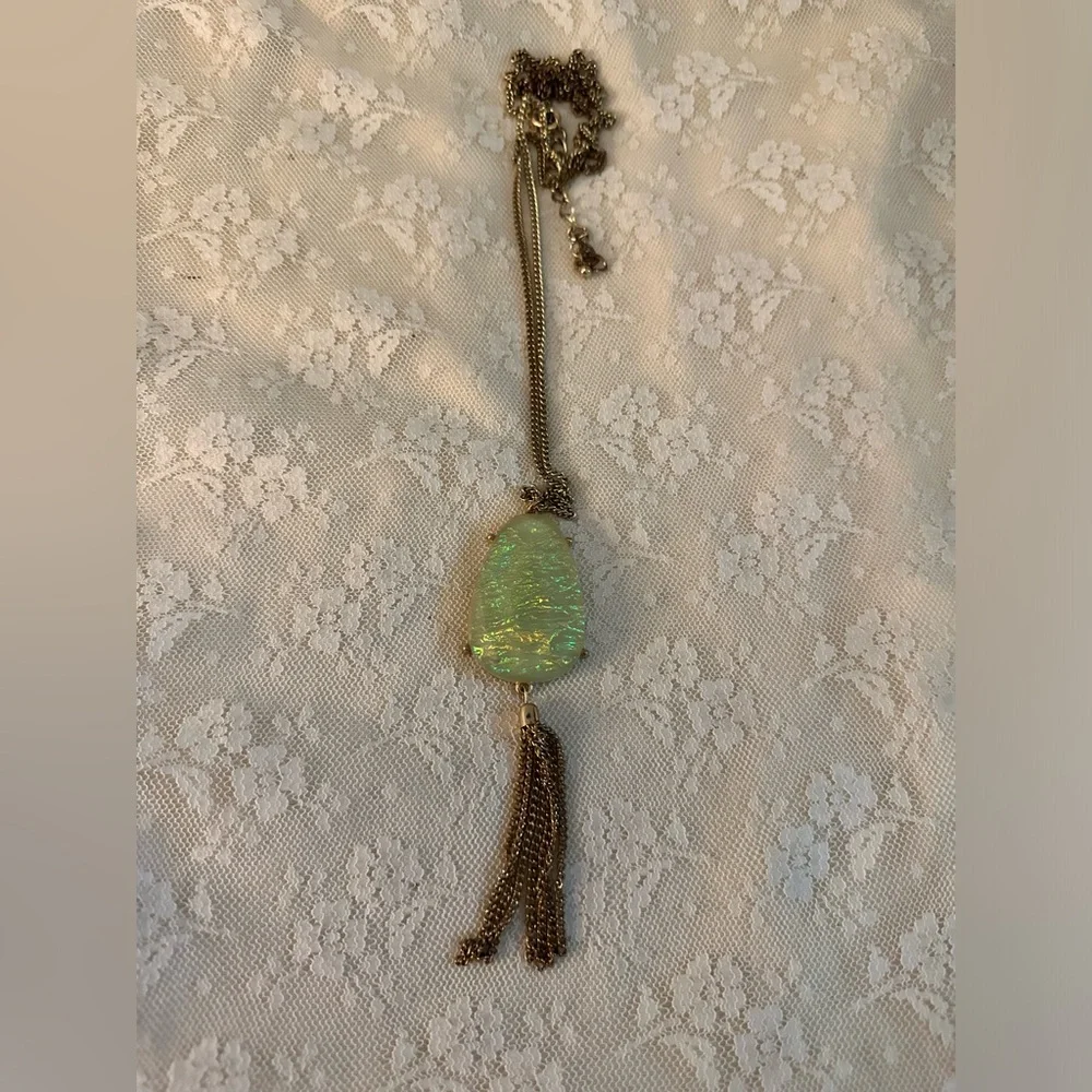 Gold Toned Faux Pendant Necklace